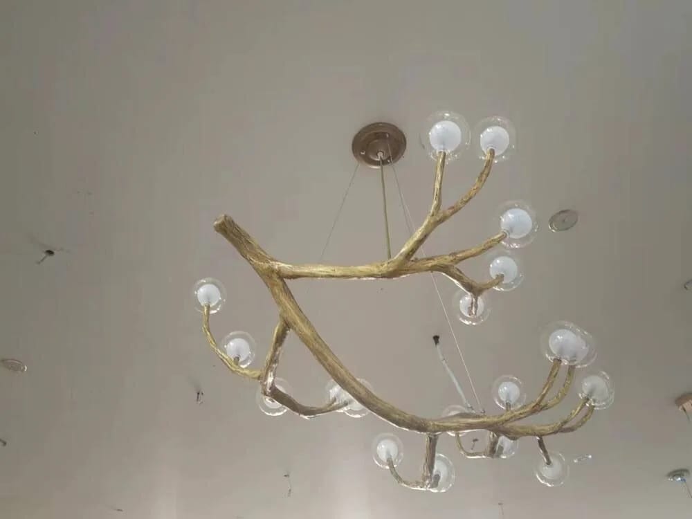 Customer photo review of Glass Chandelier for Stairwell, Branching Resin, 8-42 Lights