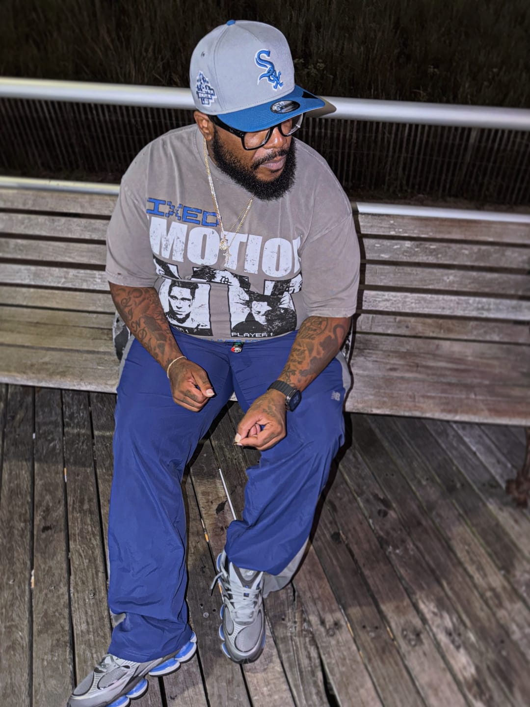 Customer photo review of Mixed Emotions Gallery Tee Grey