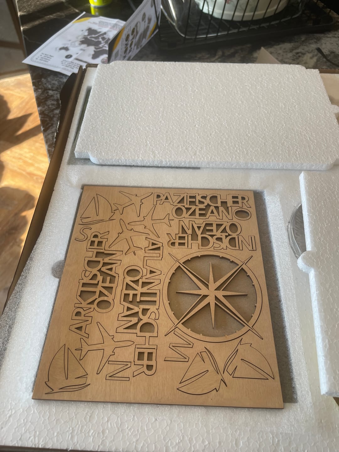 Customer photo review of Wooden World Map -Scandi Style