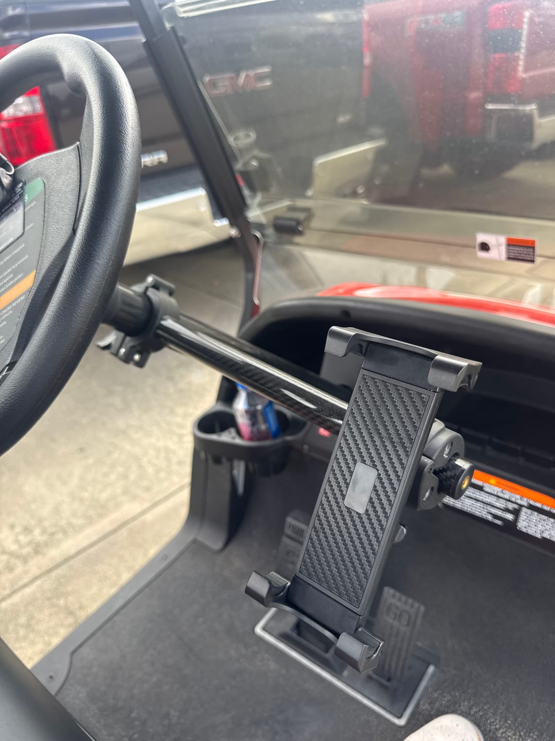 Customer photo review of Shaft Caddy 1.0 | Golf Cart Phone & Tablet Holder