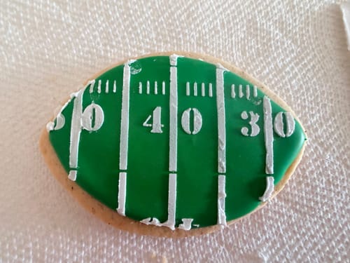 Customer photo review of Football Field Cookie Stencil