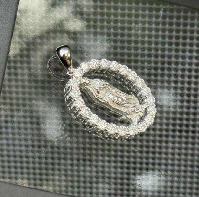 Customer photo review of VVS Moissanite Virgin Mary Pendant 925 Silver