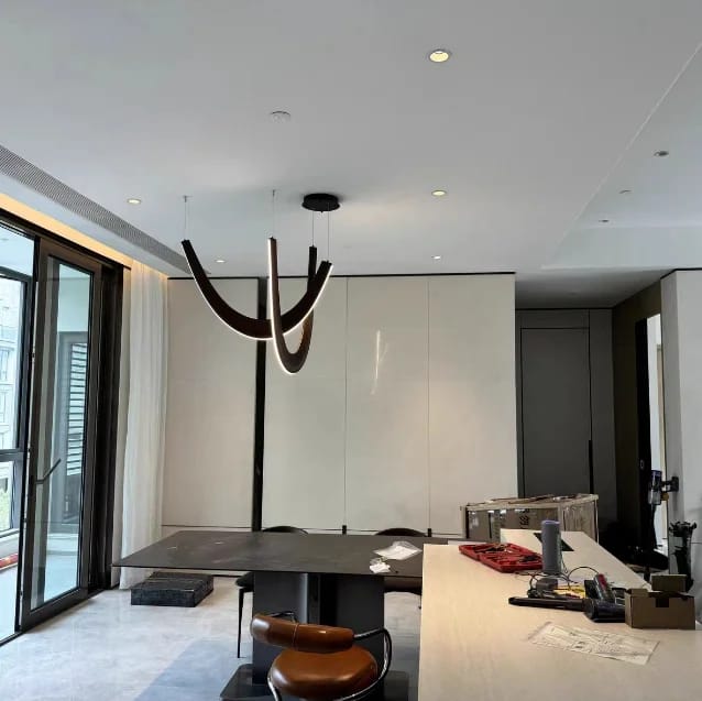 Customer photo review of Orvenza Curved Wood LED Chandelier