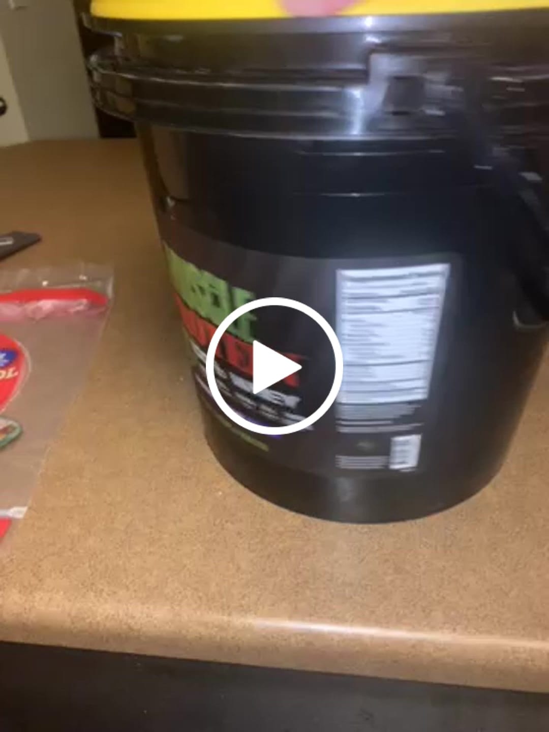 Customer video review of Whey Protein Powder Bucket