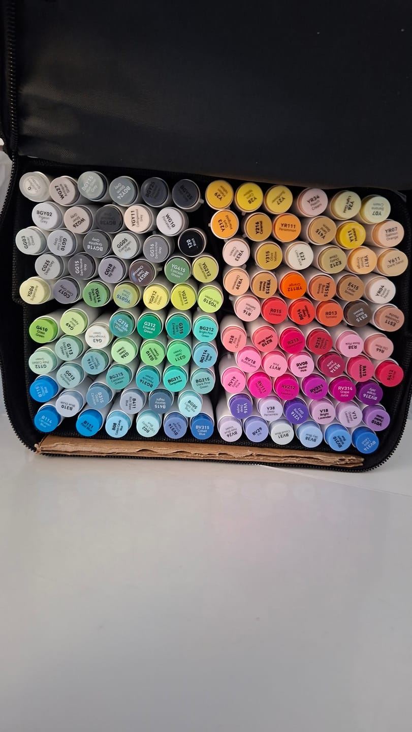 Customer photo review of Ohuhu Honolulu Brush Markers - Large Set