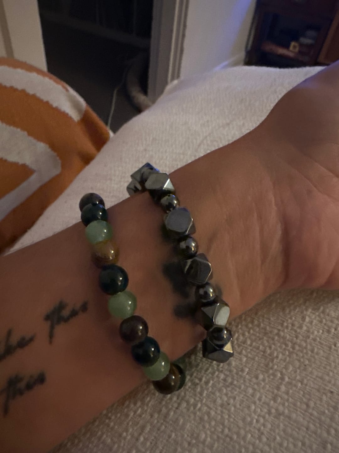 Customer photo review of FuAttract Growth Balance Luck Positive Energy Tiger's Eye Green Aventurine Agate Bracelet