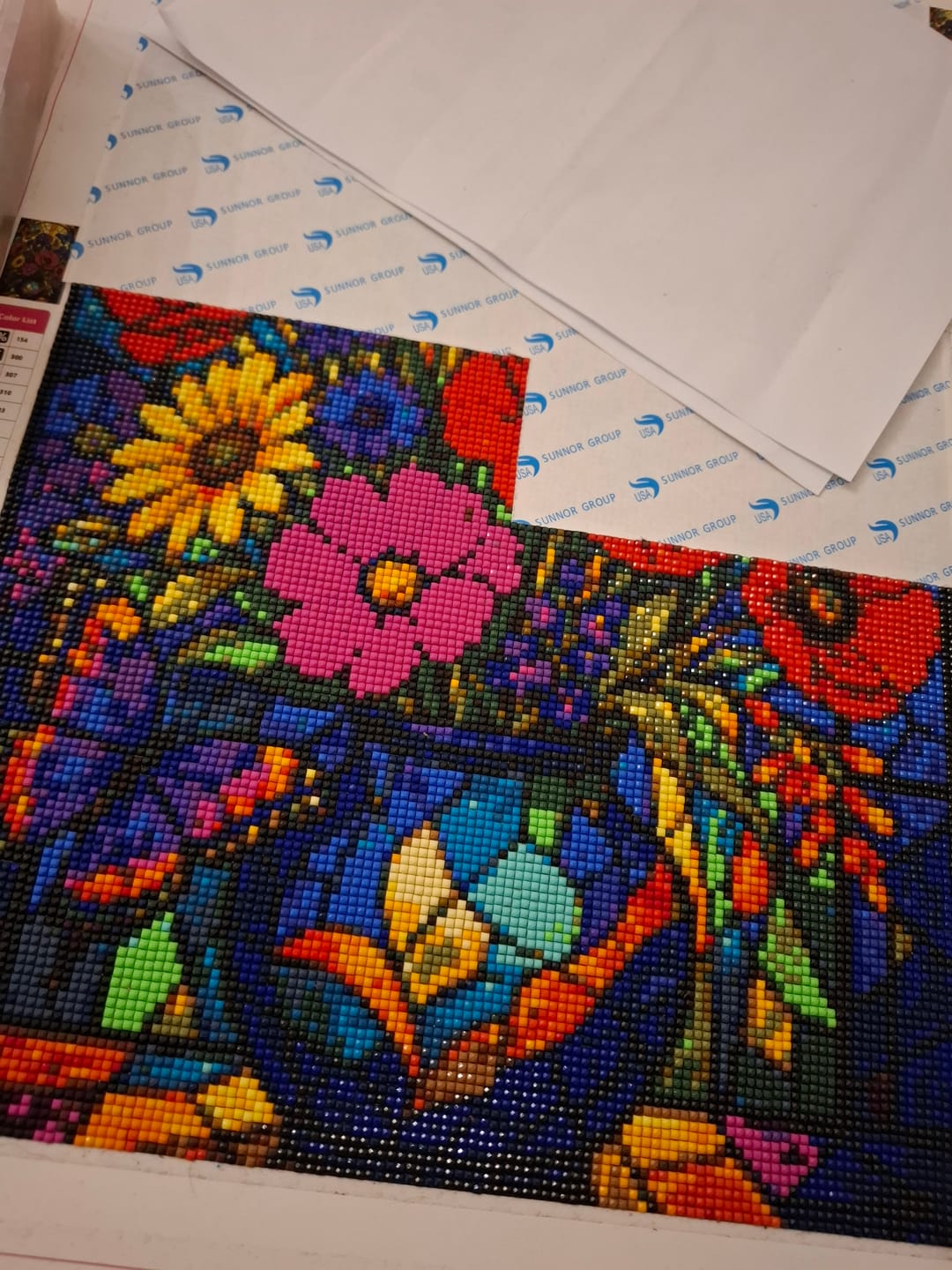 Customer photo review of Stained Glass Flowers 30x45cm - Timanttimaalaus