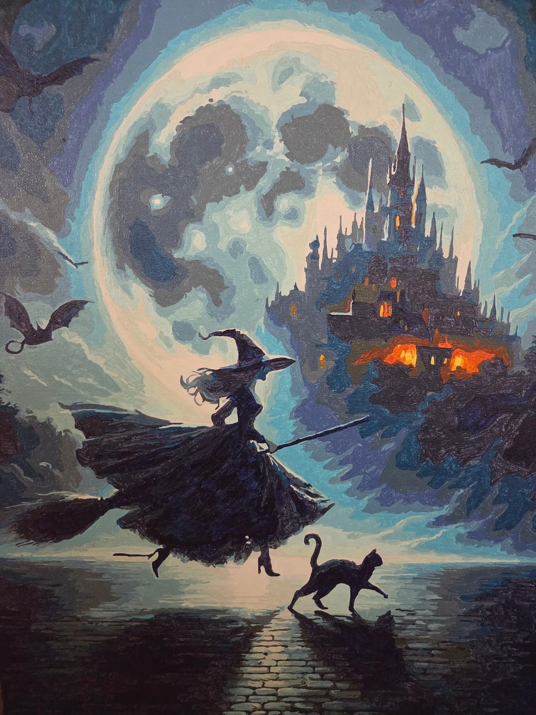 Customer photo review of Paint by Numbers - Witch on broom