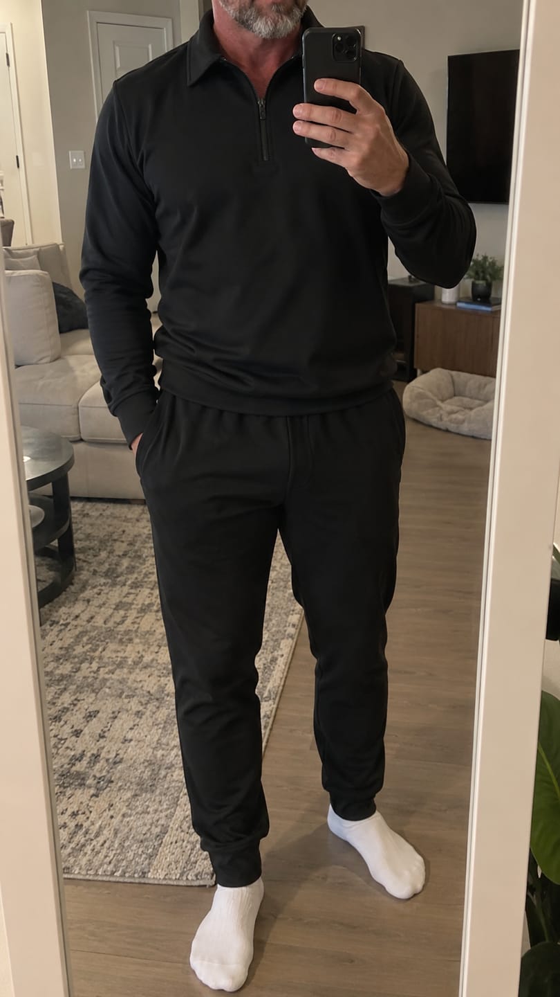 Customer photo review of Aura Zip Polo Long Sleeve