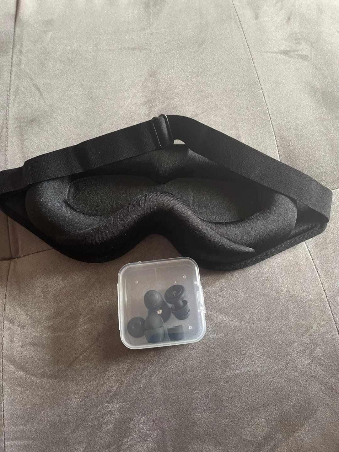 Customer photo review of The Handover — Blackout Eye Mask & Silicone Earplug Set