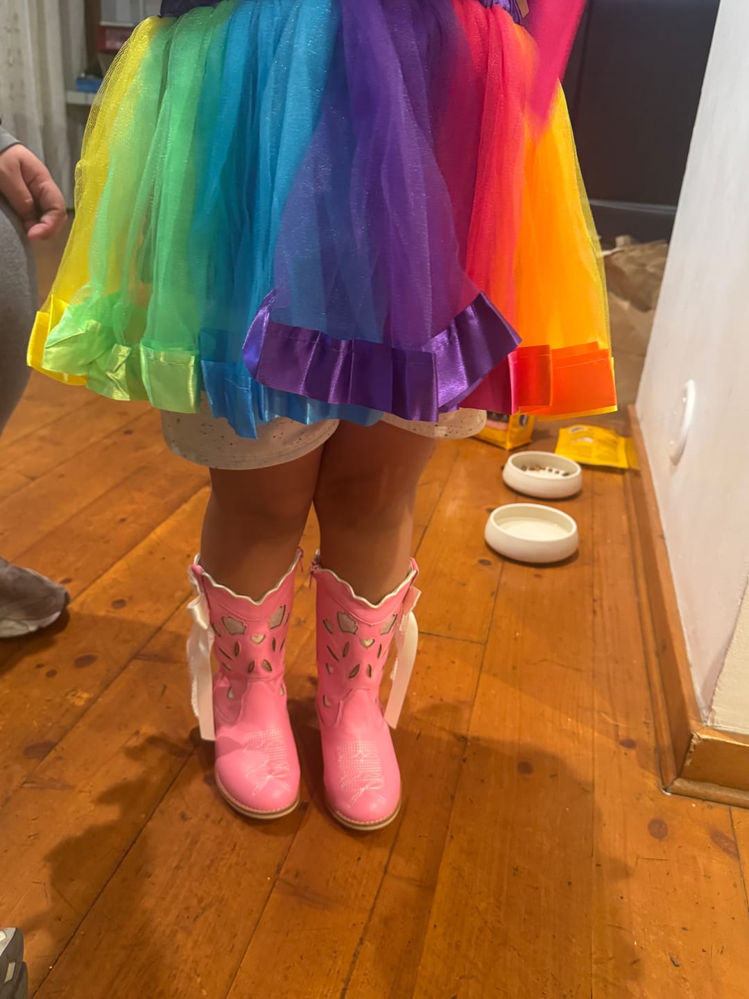 Customer photo review of Sweetheart Bow Cowgirl Boots- Bubblegum Pink