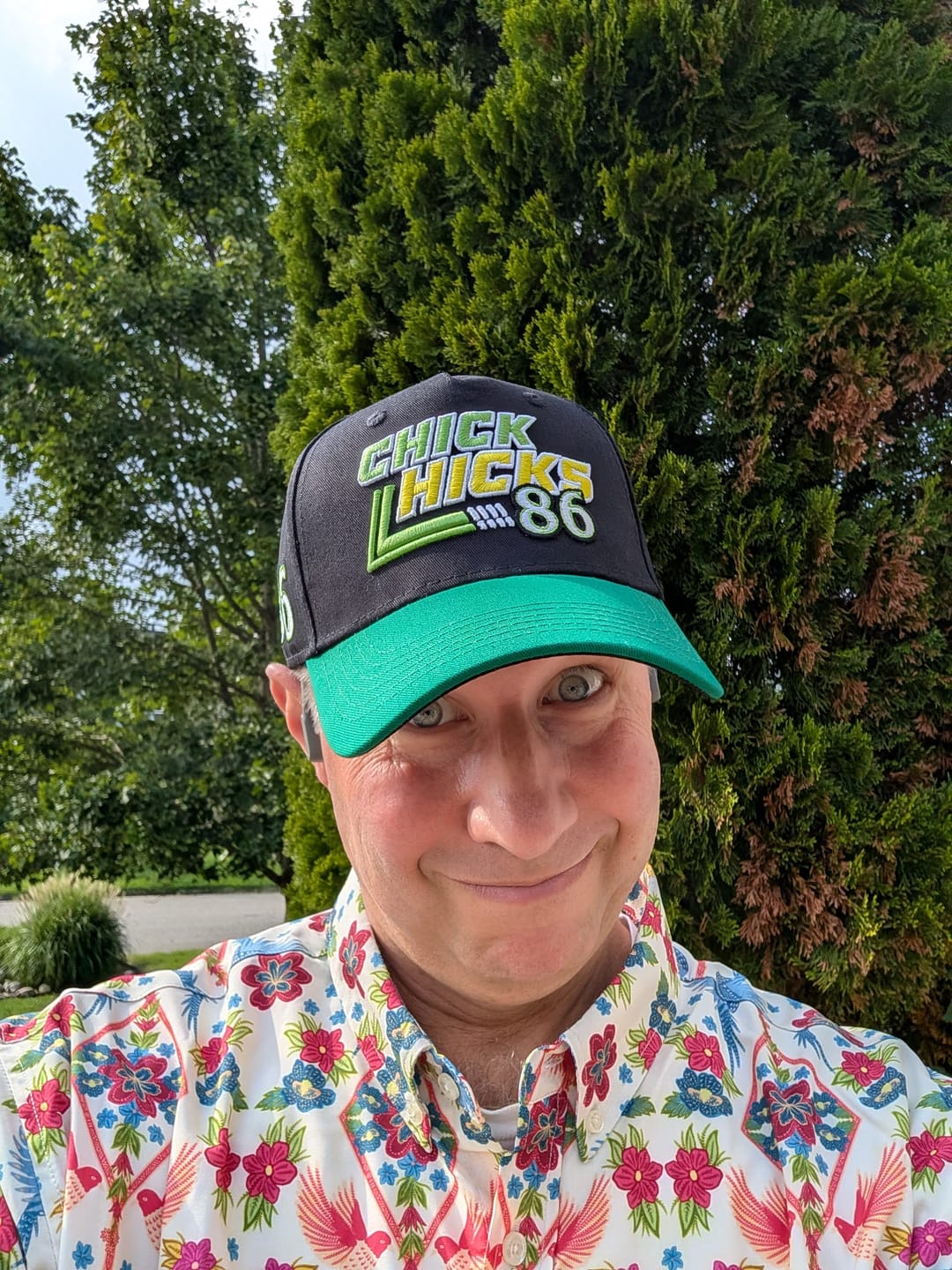 Customer photo review of Disney and Pixar Cars "Chick Hicks 86" – 5-Panel Curved Brim Hat