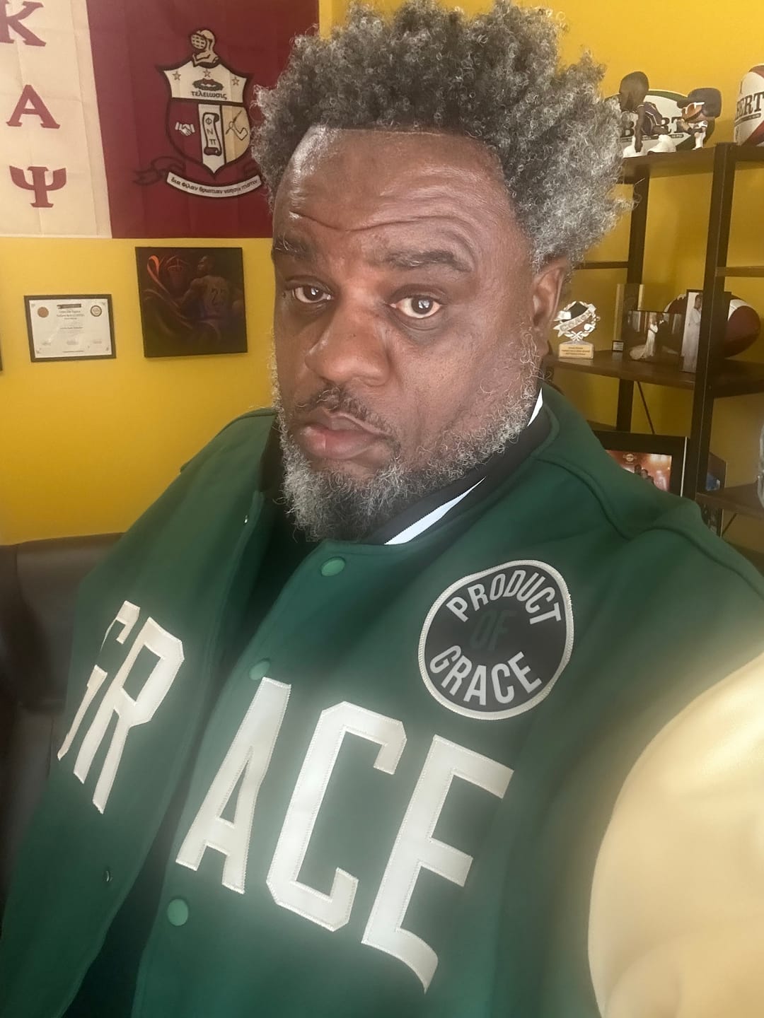 Customer photo review of Custom Green Black White Jacket Classic Style Full-Snap Club & Spirit Wear Breathable