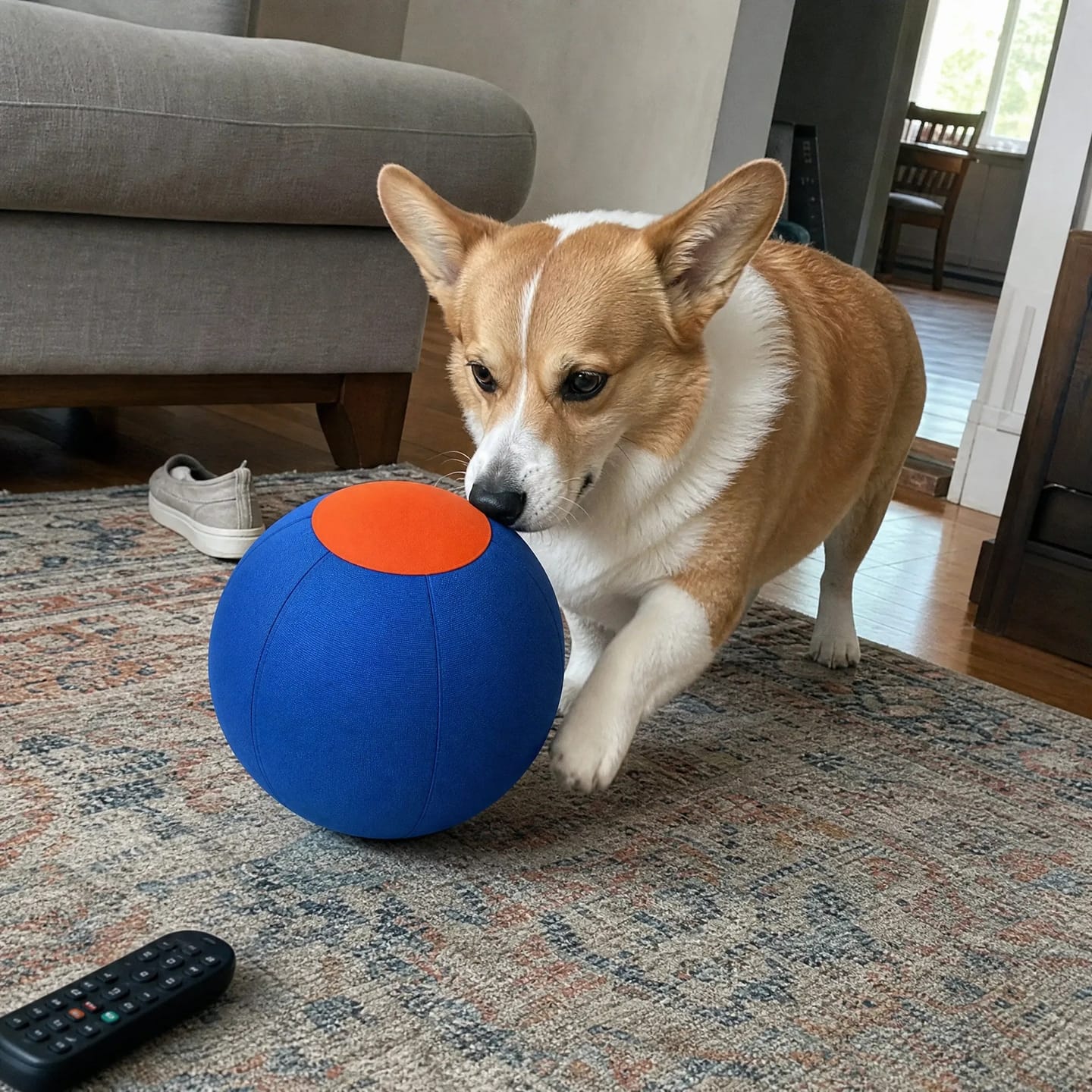 Customer photo review of DriveBall — Herding Ball for High-Drive Dogs, Zip-Close Oxford Cover, Replaceable Bladder