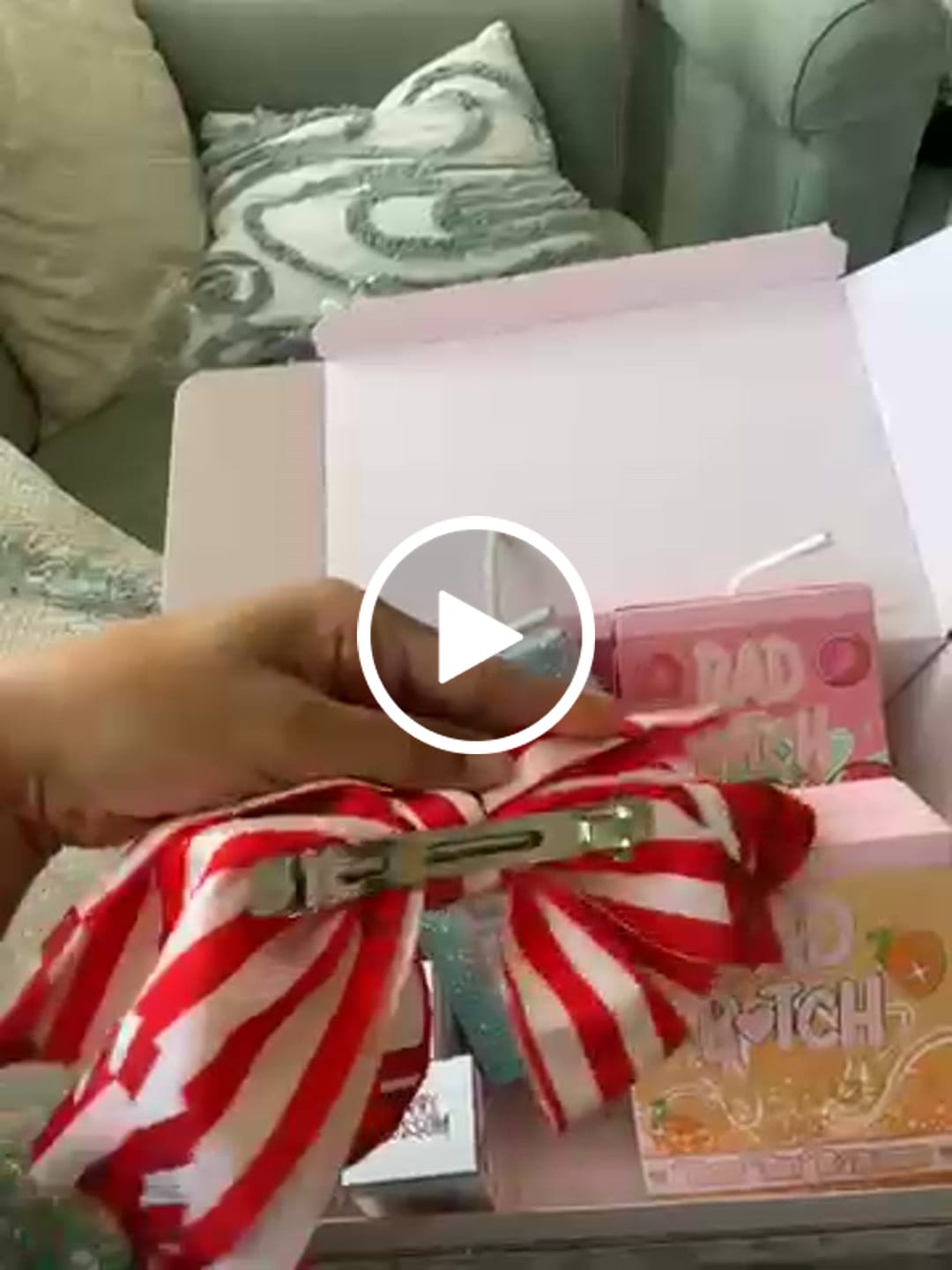 Customer video review of Candy Cane Christmas Hair Bow