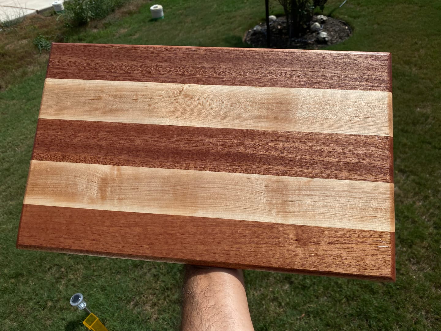 Customer photo review of Combo of 15, 3/4" Lumber Boards | Cutting Board Blocks | Hard Maple, African Mahogany, Ambrosia Maple