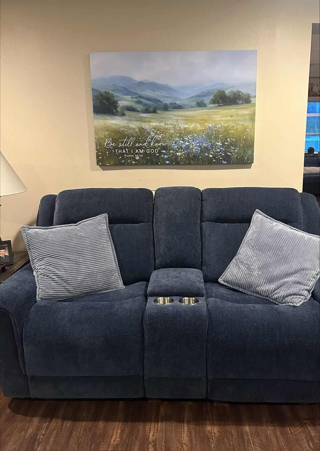 Customer photo review of Be Still And Know That I Am God Psalm 46:10 Wall Art Canvas Print