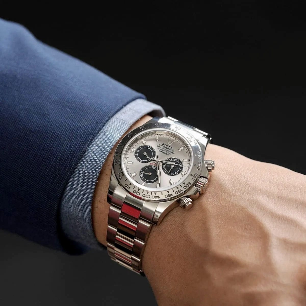 Customer photo review of Daytona 40 mm White Gold Silver Dial Mens Watch M126509-0003