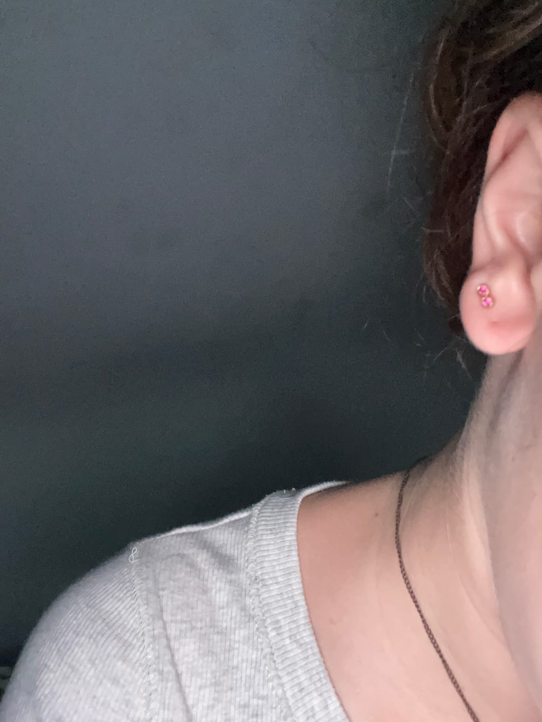 Customer photo review of Molly Gold Pink Stud Earrings