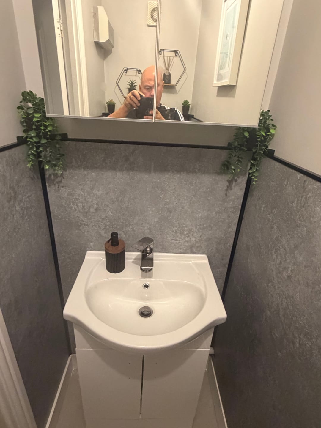 Customer photo review of Premium Grey Concrete Matt Shower Wall Panel - 1M x 2.4M