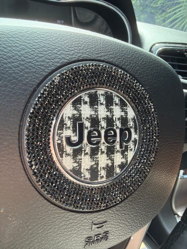 Customer photo review of Design Your Own Steering Wheel Decal for Jeep