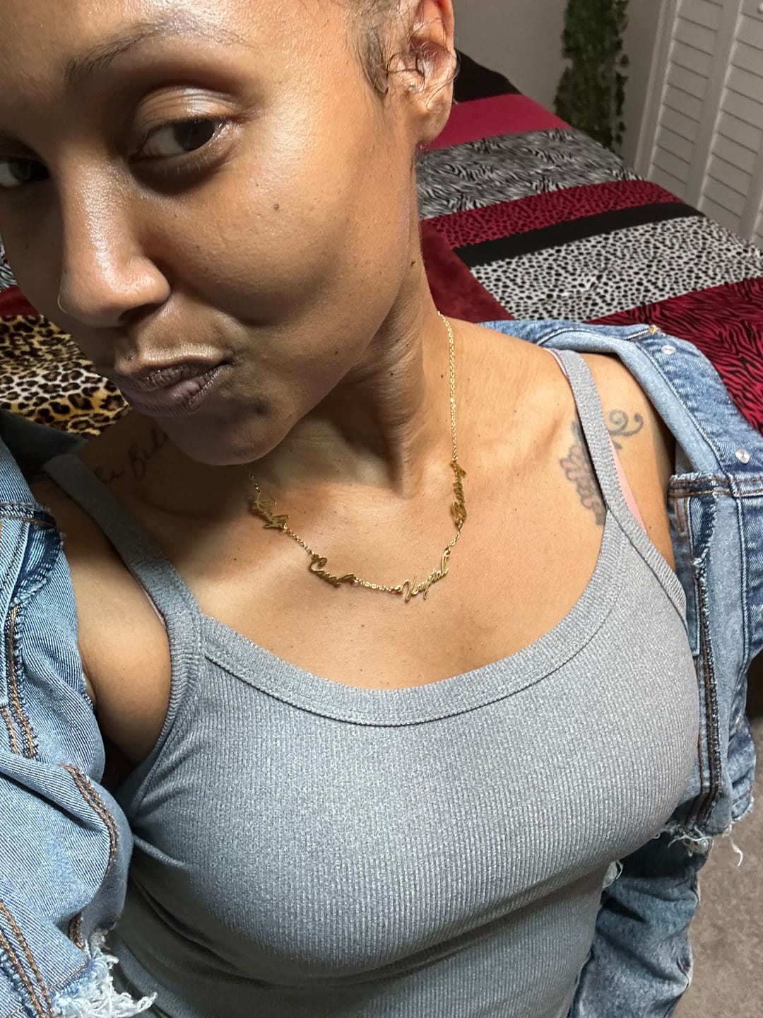 Customer photo review of Multi Name Necklace