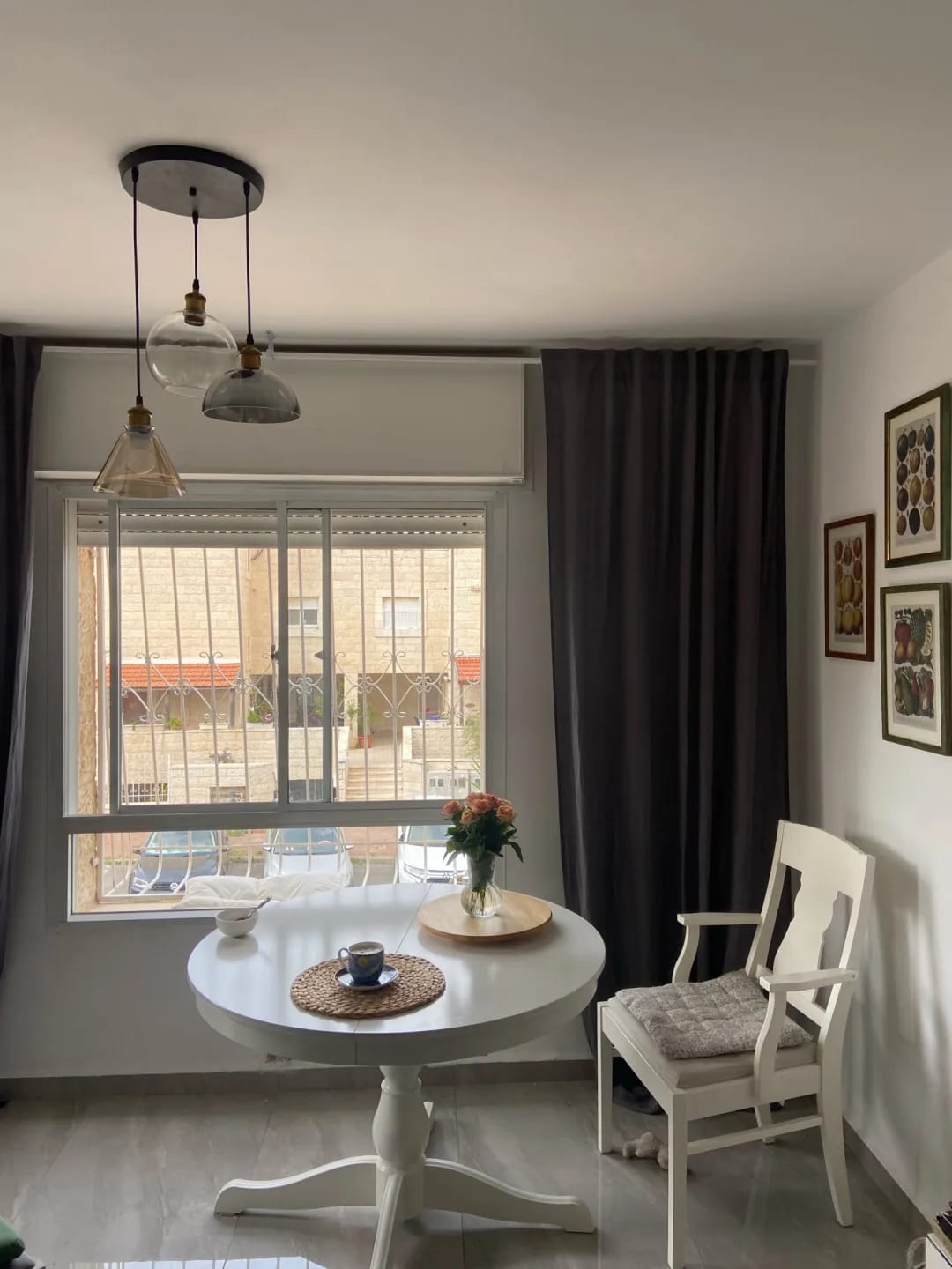Customer photo review of Grey Pendant Light for Kitchen Island, Vintage Iron Frame, 14-20 cm