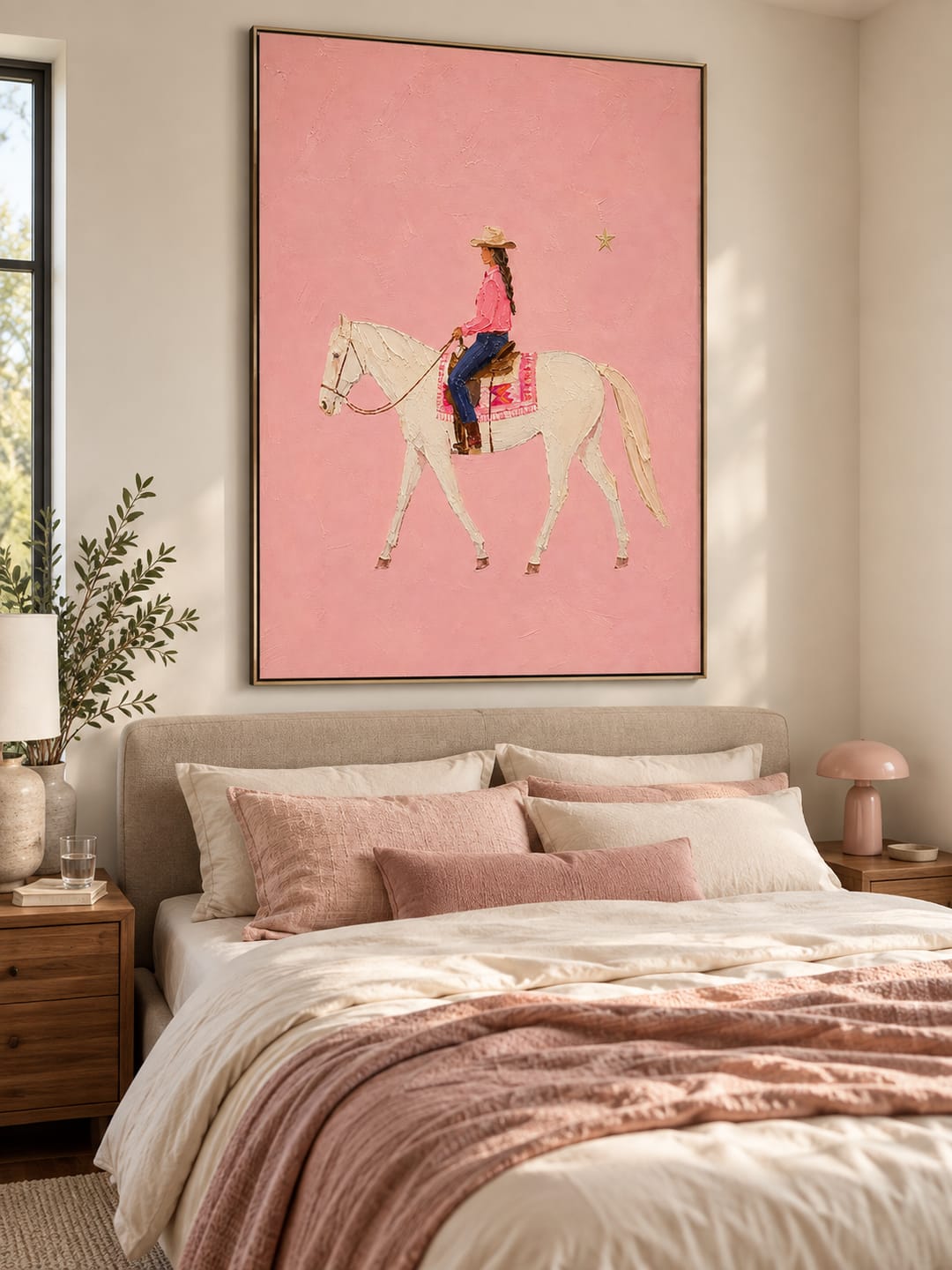 Customer photo review of "Lone Star Serenade" – Feminine Western Impasto Cowgirl Painting