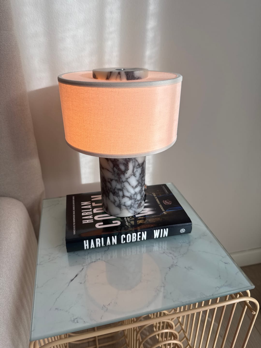 Customer photo review of Auríe Portable Lamp | Calacatta Viola