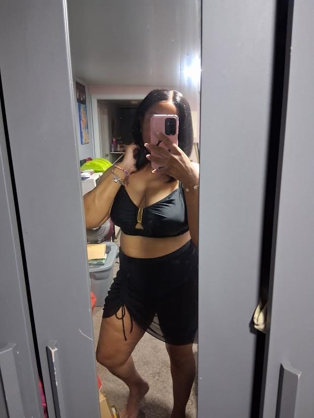 Customer photo review of Women High Waisted Push Up Bikini Sets Mesh Tummy Control Swim Skirt