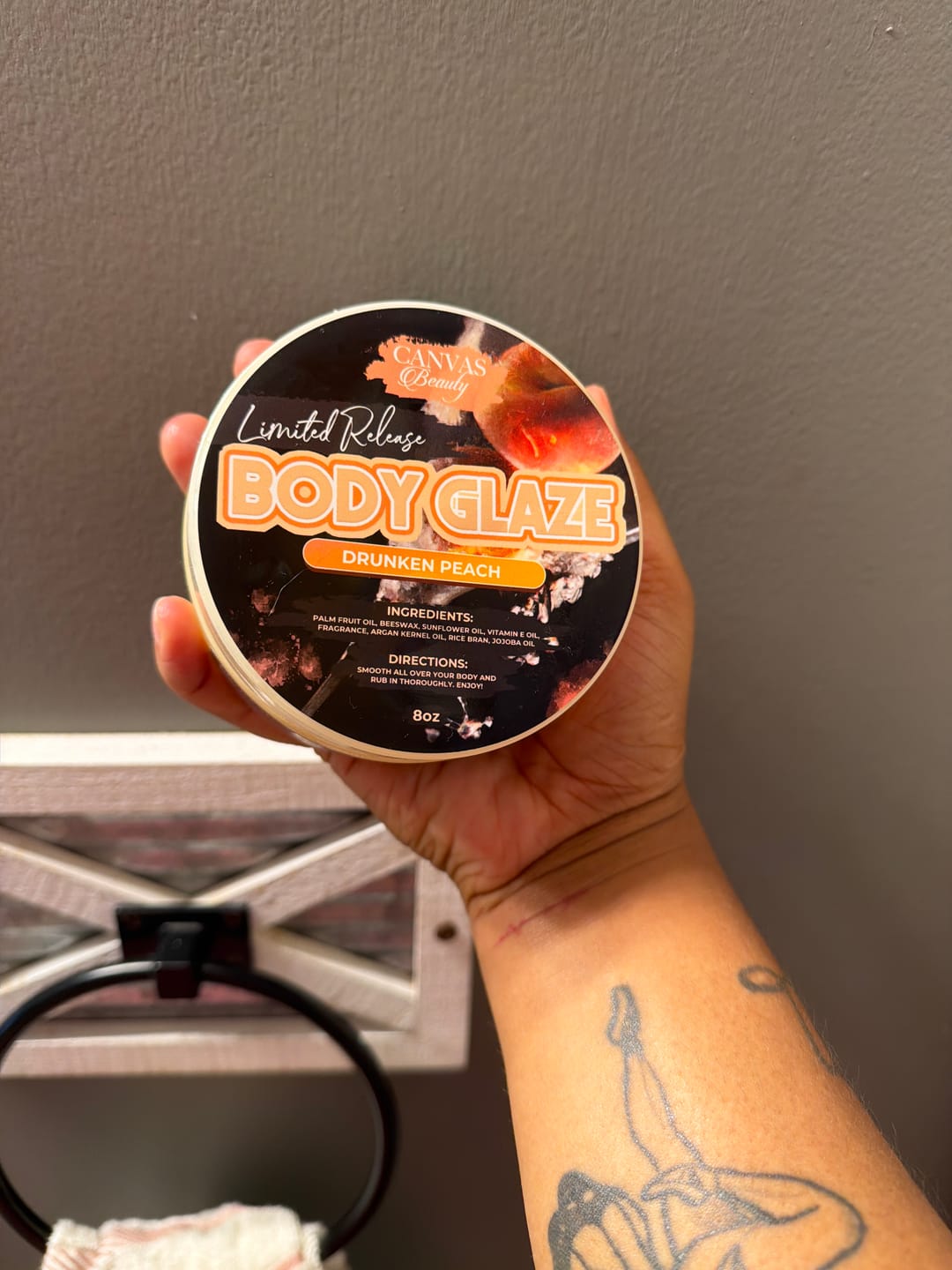 Customer photo review of (NEW) BODY GLAZE: DRUNKEN PEACH