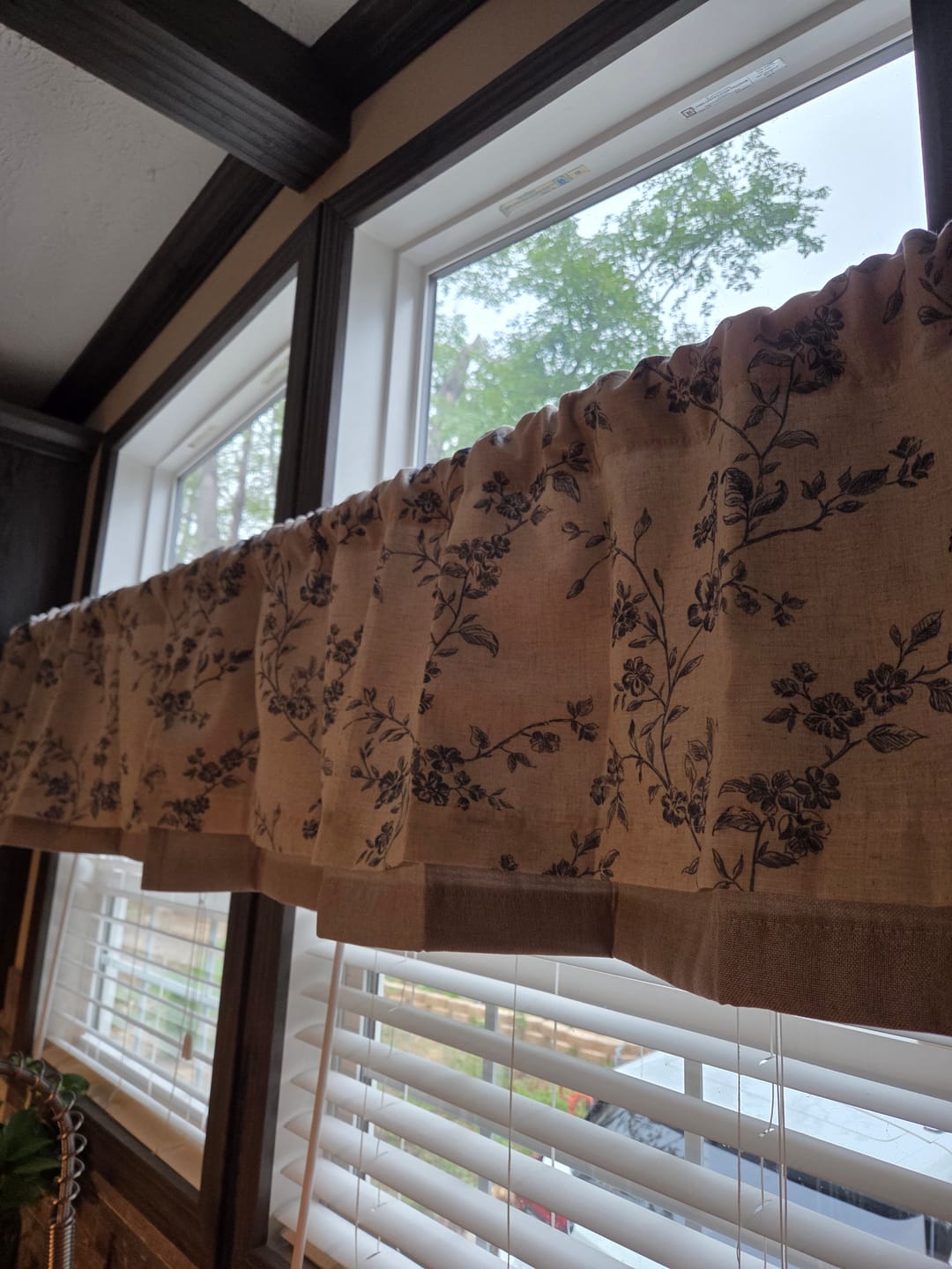 Customer photo review of Vine Blossom Linen Blend Curtains (2 Panels)