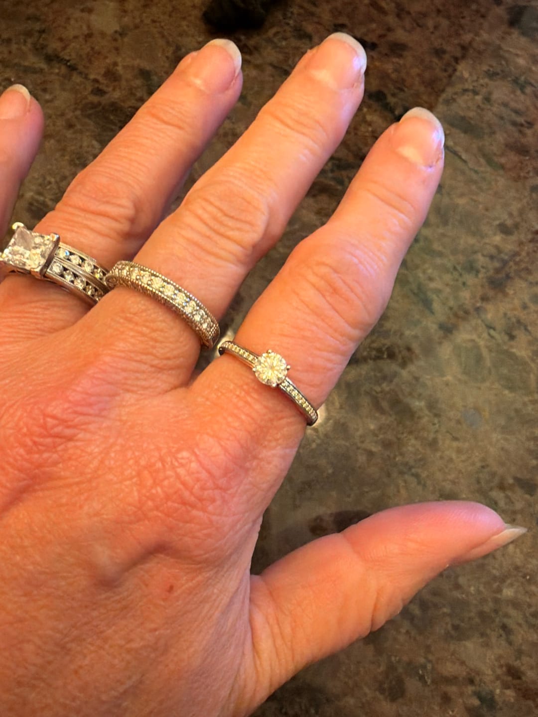 Customer photo review of Moissanite Luxury Two Tone Pave Sterling Silver Ring