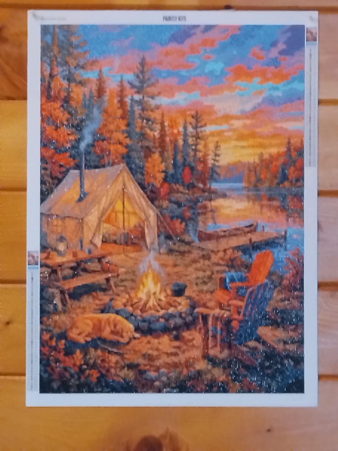 Customer photo review of Campfire Sunset Retreat (Diamond Painting)