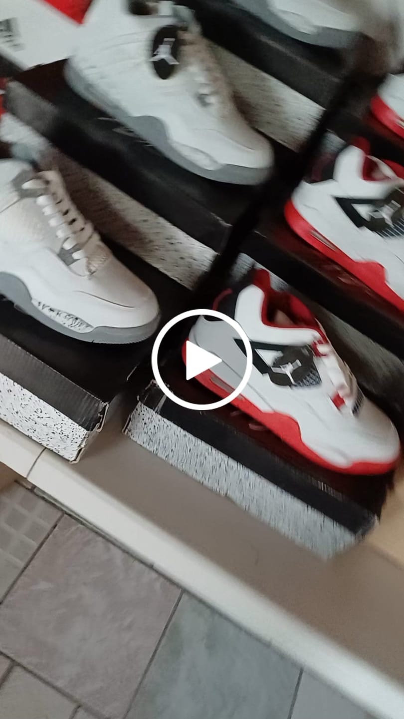 Customer video review of Paq 6 Pares Tenis Retro 4 Blanco Rojo 25/28.5