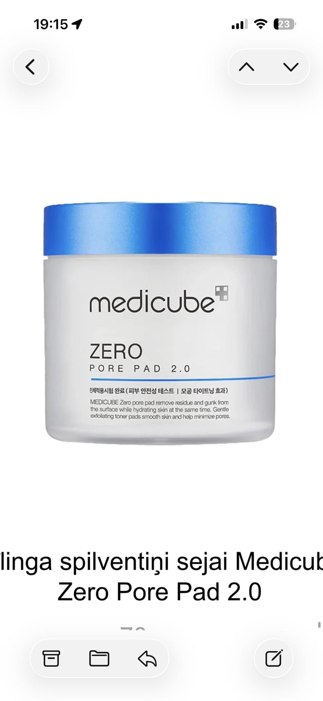 Customer photo review of Pīlinga spilventiņi sejai Medicube Zero Pore Pad 2.0