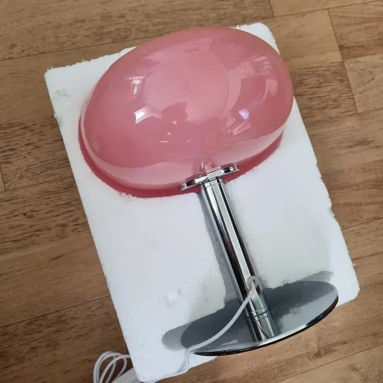 Customer photo review of Pink Glass Table Lamp for Bedside, Iron Base, 22 × 29 cm