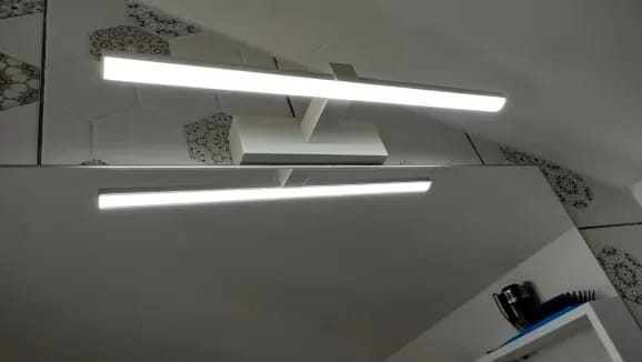 Customer photo review of Gold Wall Light for Bedside, Frosted Acrylic, 100 cm
