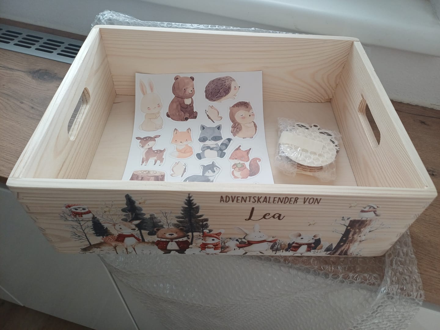Customer photo review of Adventskalender zum Befüllen "Weihnachten im Winterwald" personalisiert