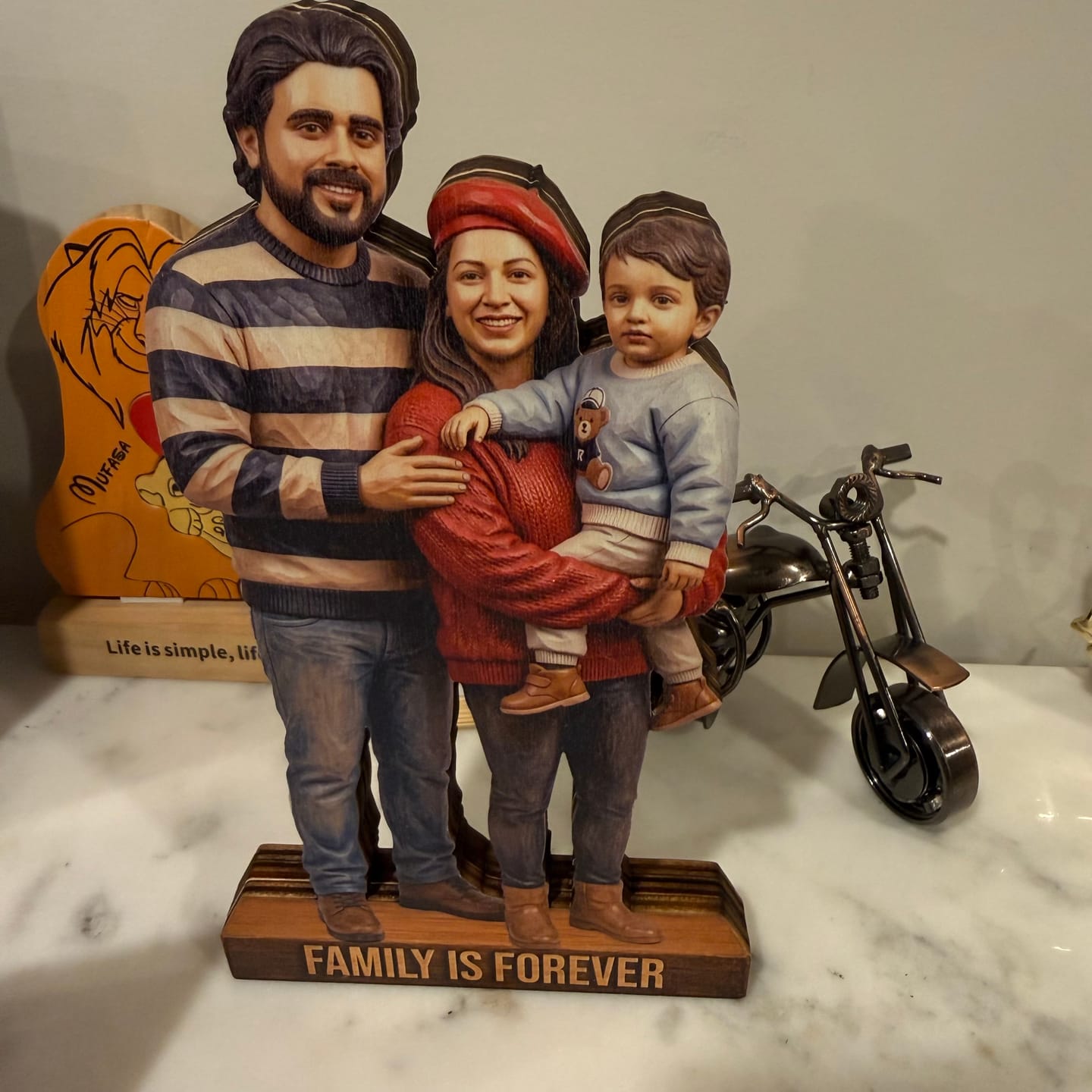 Customer photo review of Custom Photo Family Is Forever - Personalized Customized 3-layered Wooden Plaque - Heartfelt Family Gift For Family Members