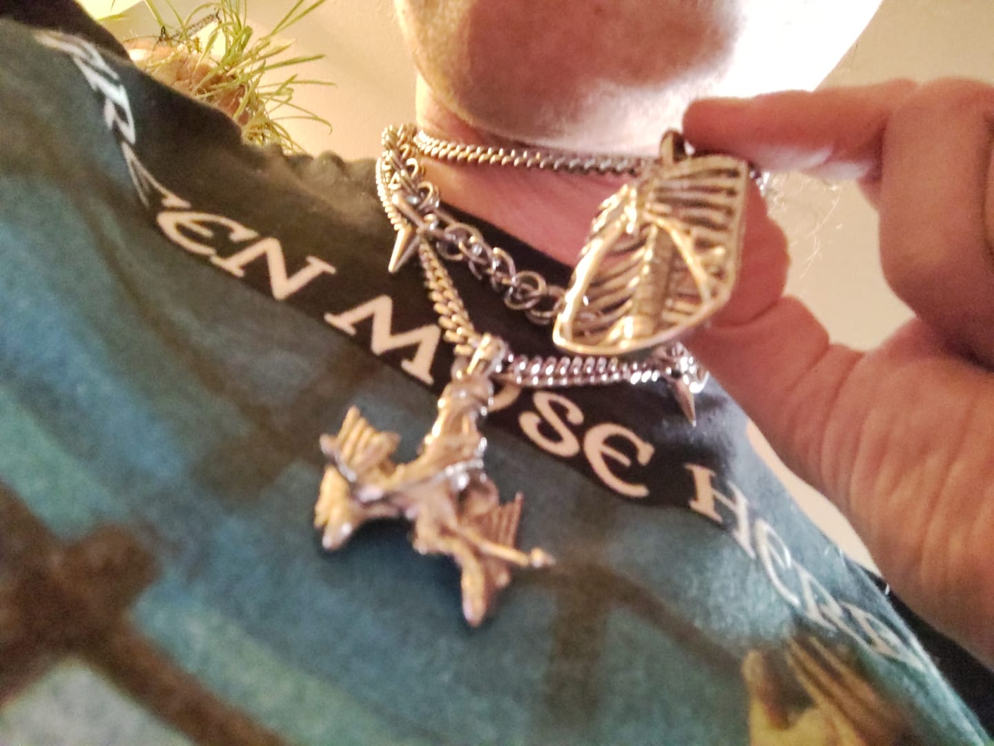 Customer photo review of RIBCAGE DOG TAG NECKLACE
