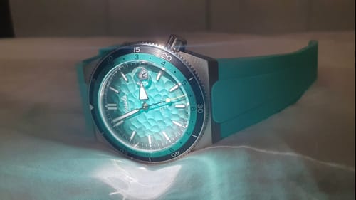 Customer photo review of Elemental Blue Rubber Strap