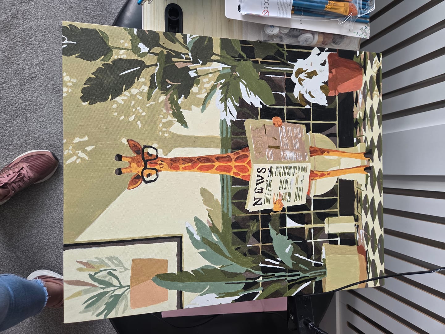 Customer photo review of Giraffe News | Paint by Number