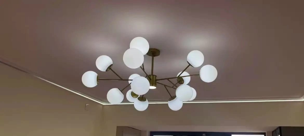 Customer photo review of Glass Chandelier for Bedroom, Branching Arms, 110 cm