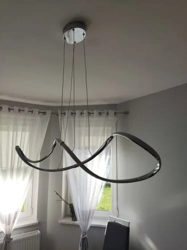 Customer photo review of Gold Chandelier for Bedroom, Twisted Wave Design, 100 cm