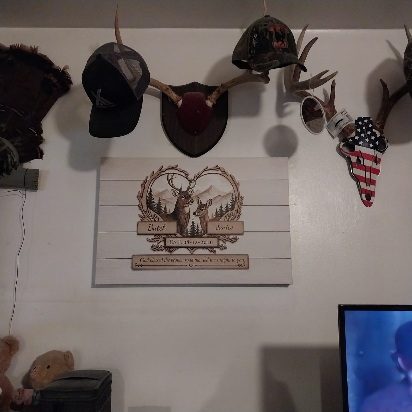 Customer photo review of "God Bless The Broken Road," Personalized Deer Couple Canvas Wall Art
