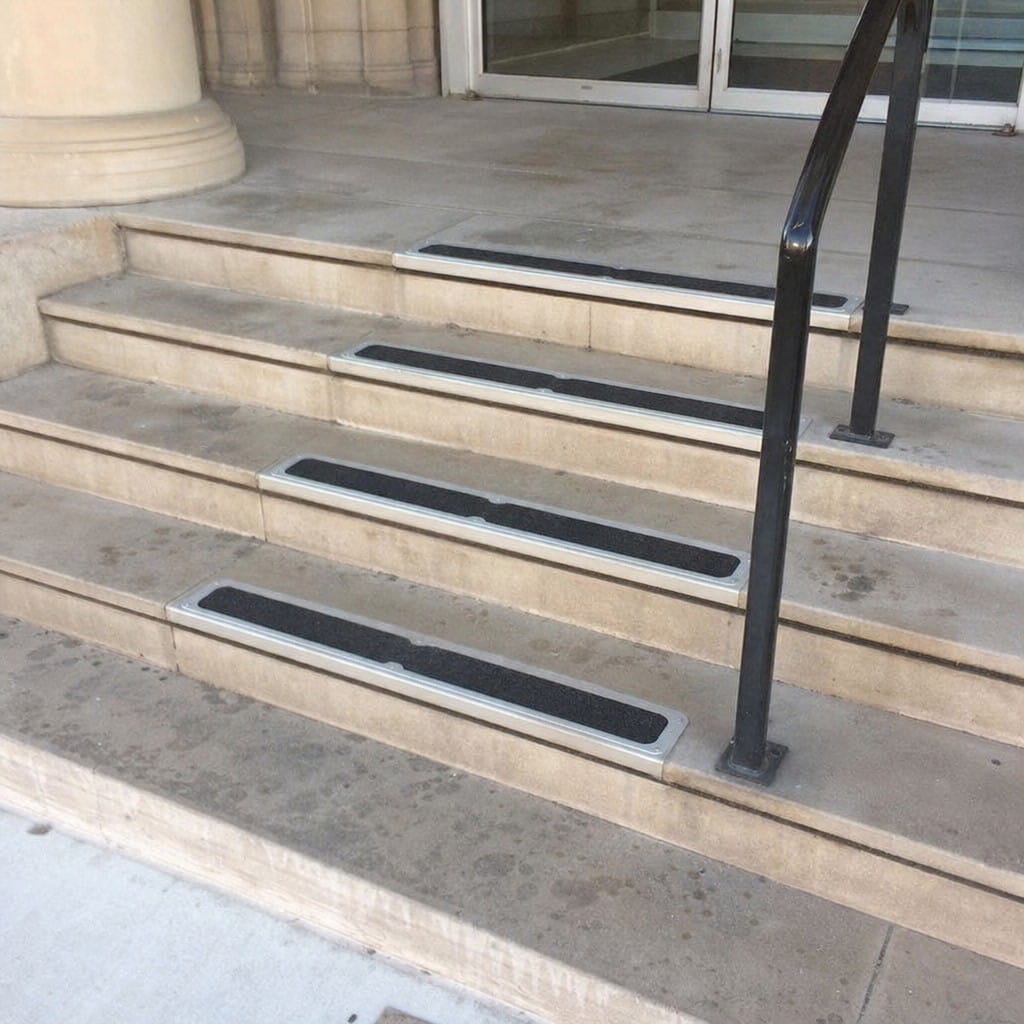Customer photo review of Stainless Steel Anti-Slip Stair Treadplate with Black Carbide Insert