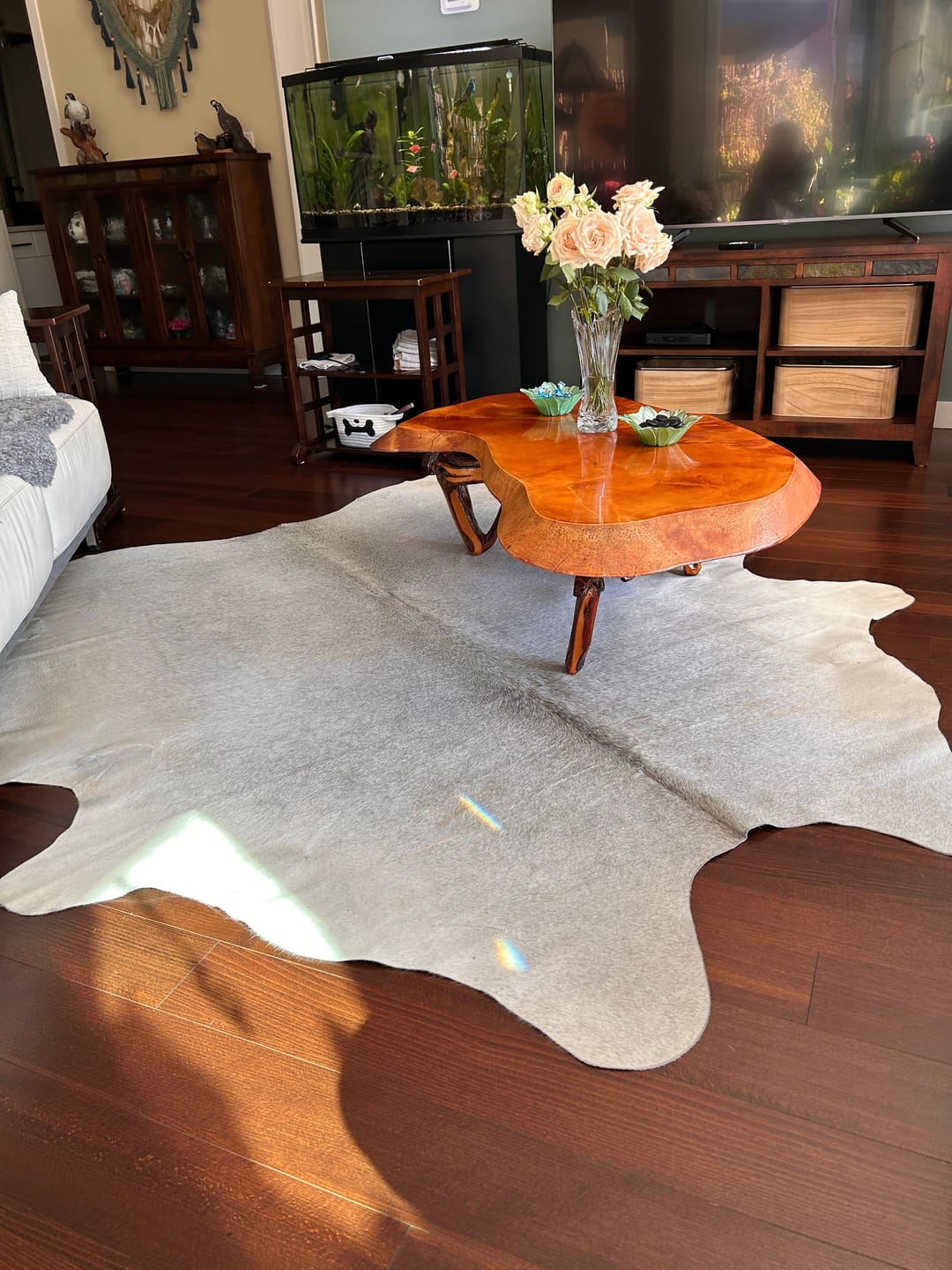 Customer photo review of SUPER SALE Grey Natural Cowhide Rug - XX-Large 7' 8"H x 6' 4"W