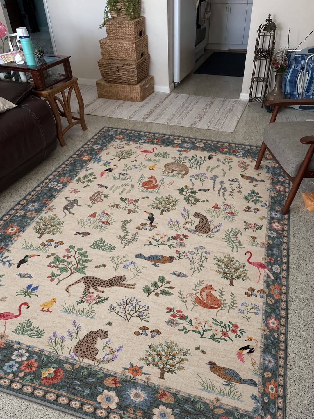 Customer photo review of Elio Washable Area Rug - Beige