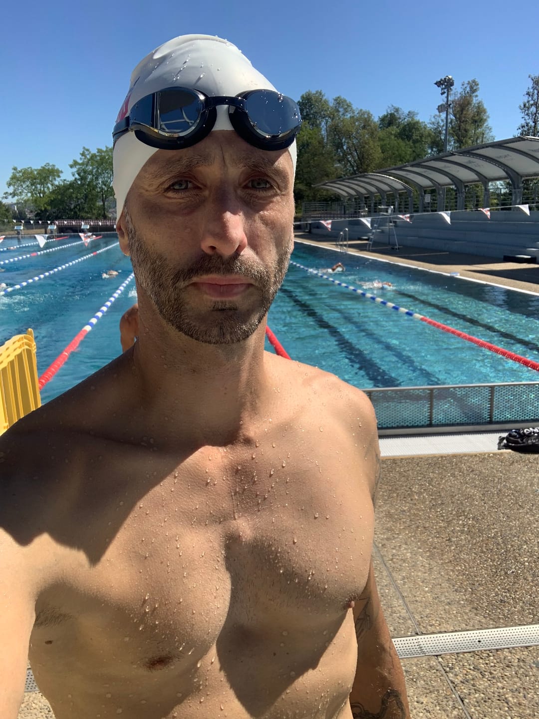 Customer photo review of NanoClear™ Strike Swim Goggles Tinted Mirror - (Black)